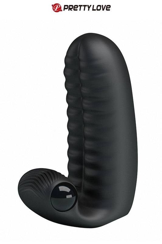 Double doigt chinois en silicone avec petit ergot vibrant pour stimuler à la fois le vagin et le clitoris, proposé pa...