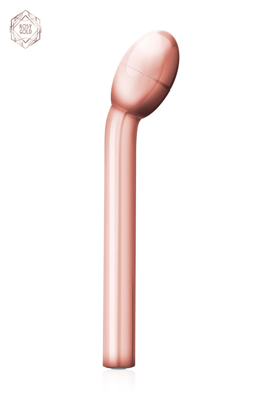 La marque Rosy Gold propose un magnifique vibromasseur spécial point G rechargeable de couleur rose doré. Grâce à ses...