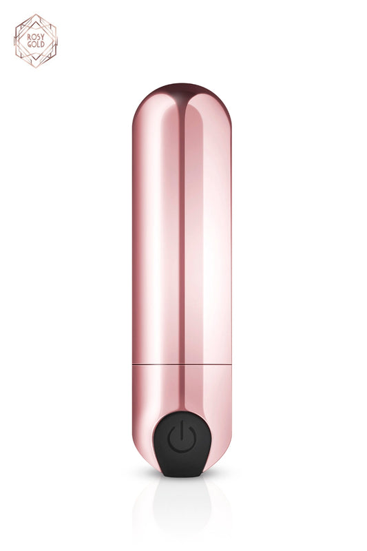 La marque Rosy Gold propose un magnifique mini vibromasseur Bullet rechargeable de couleur rose gold. Petit, le Nouve...