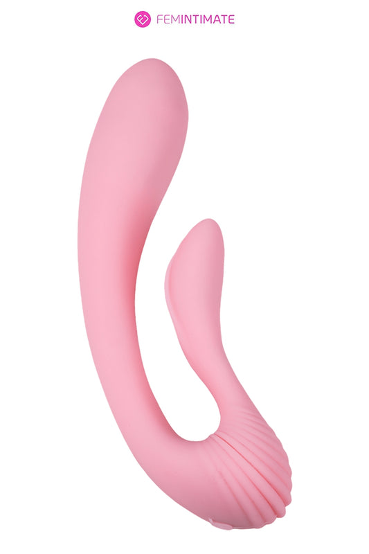 Le Vibro Dual Massager de Femintimate est un vibromasseur rechargeable aux deux extrémités ultra flexibles, conçu pou...