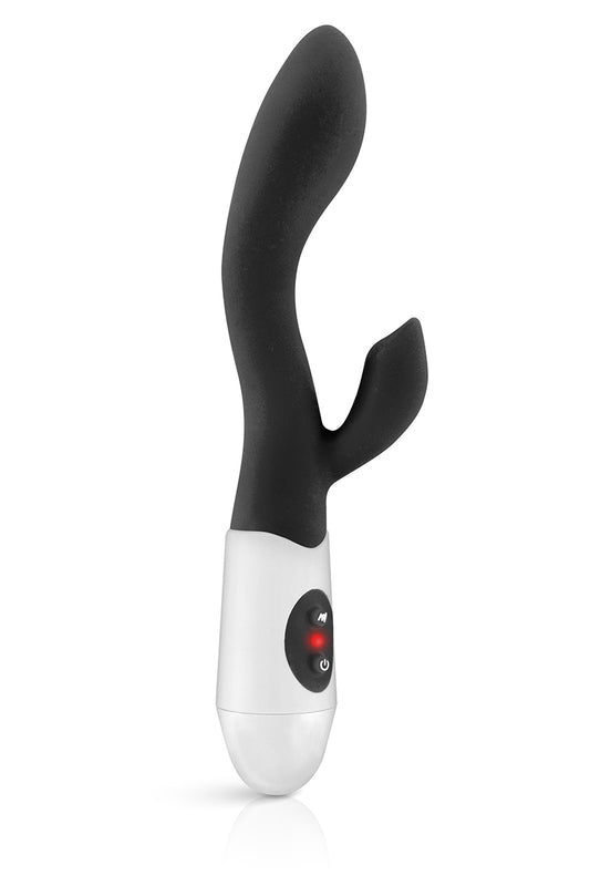 Vibromasseur Rabbit Naya noir de la marque Yoba, offrant 10 modes de vibrations et une triple stimulation : clitoris,...