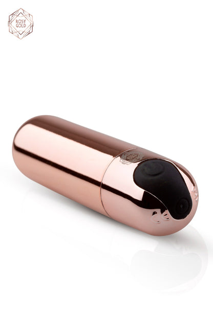 La marque Rosy Gold propose un magnifique mini vibromasseur Bullet rechargeable de couleur rose gold. Petit, le Nouve... - vue 4
