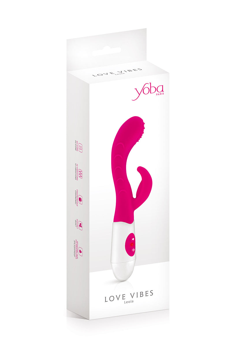 Vibromasseur Rabbit Leola rose de la marque Yoba, offrant 10 modes de vibrations et une stimulation simultanée du cli... - vue 2