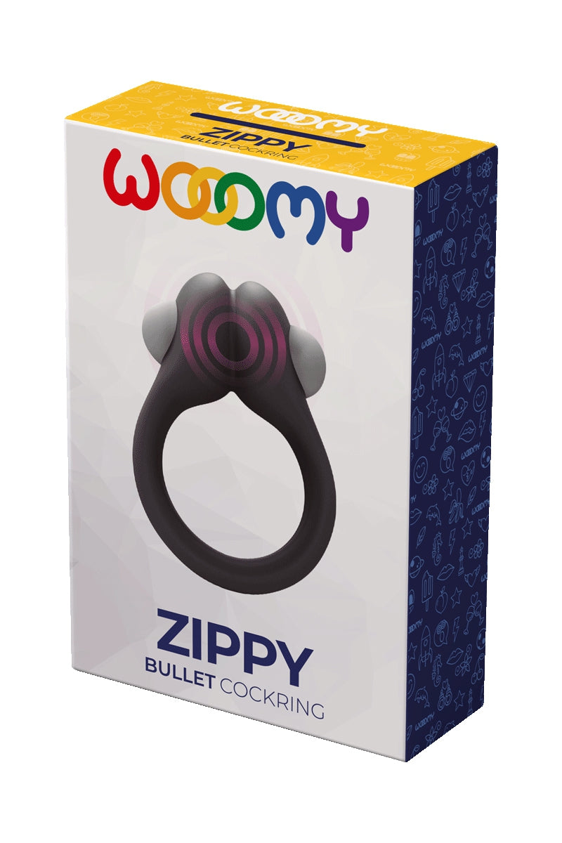 Zippy, de Wooomy, est un cockring vibrant extensible, équipé d'un stimulateur Bullet puissant, conçu en silicone et A... - vue 3