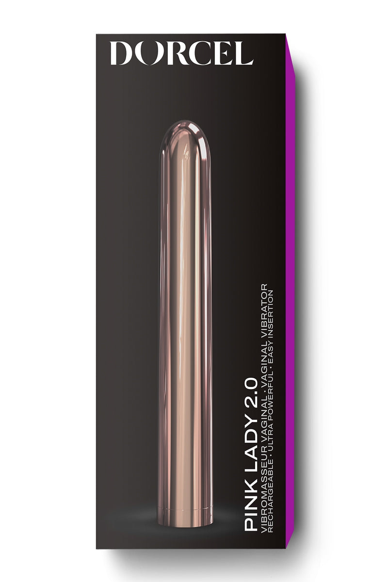 Doté d'un design lisse et épuré, avec un coloris rose gold très girly, le vibro Pink Lady 2.0 de Dorcel est un sextoy... - vue 3