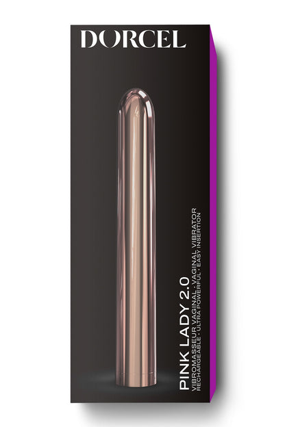 Doté d'un design lisse et épuré, avec un coloris rose gold très girly, le vibro Pink Lady 2.0 de Dorcel est un sextoy... - vue 3