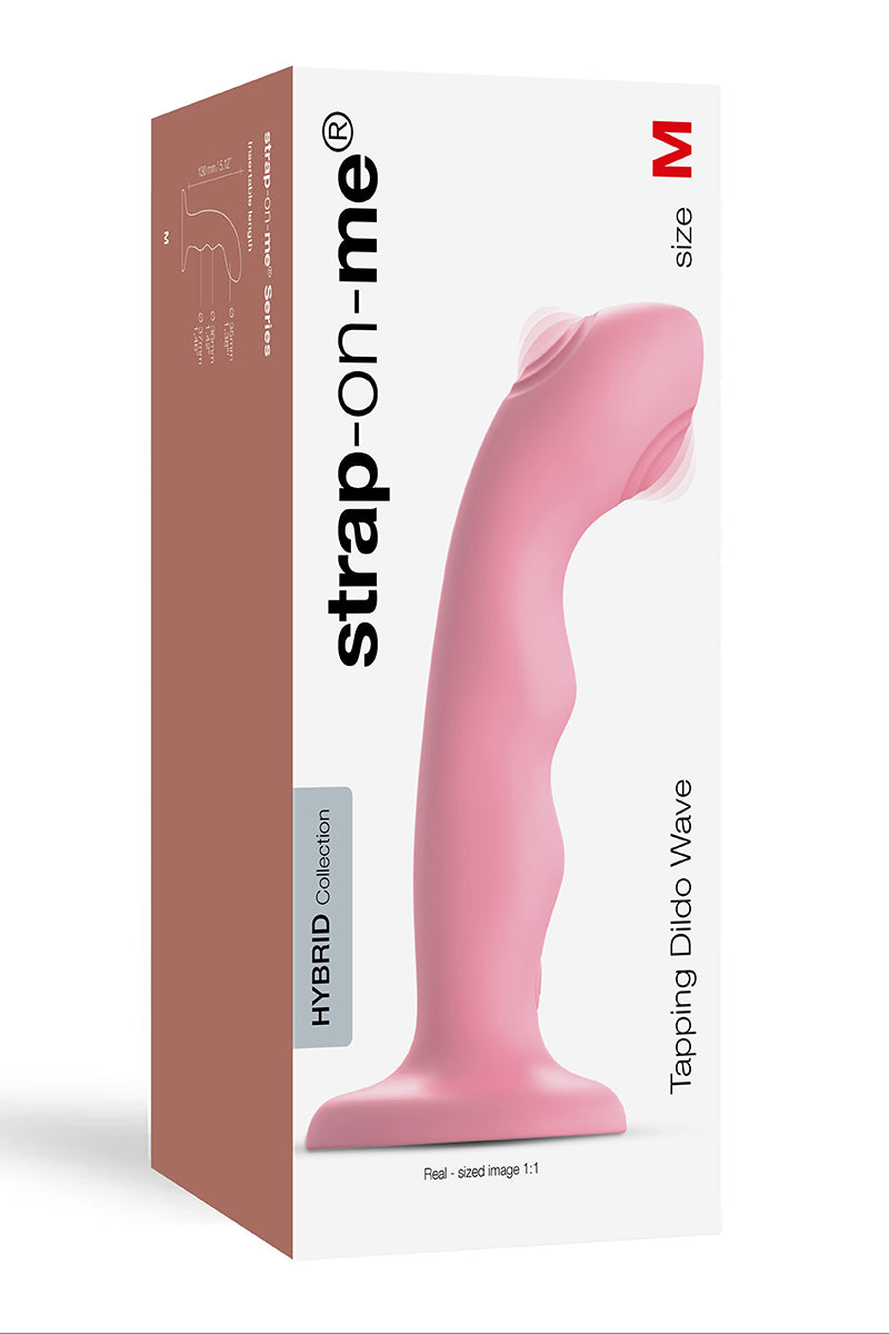 La marque Strap On Me présente le Vibro Tapping dildo wave rose, un dildo luxueux à double tapotement, idéal pour la... - vue 3