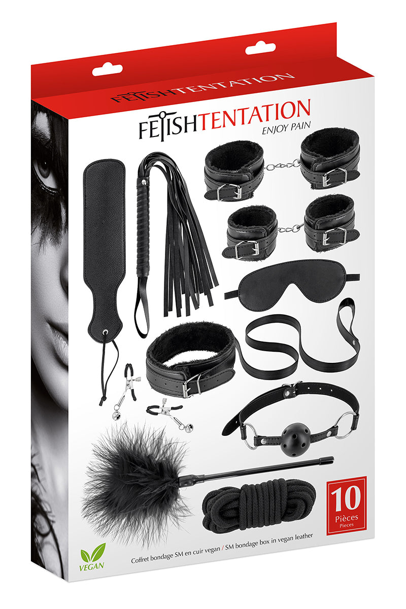 Coffret contenant 10 accessoires BDSM de la marque Fetish Tentation. Ce kit Fetish SM contient contient tout le néces... - vue 3
